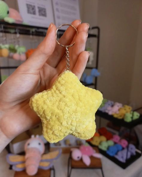 🌟 Crocheted this cheerful star keychain using a great pattern from @naomi._.crochet. It’s soft, squishy, and brings a little sparkle to everyday items! Yarn: @premieryarns For more inspiration and free patterns, check out my profile! 🤍 #crochet #freepattern #crochetpattern #freecrochetpattern #handmade #diy #etsyshop #amigurumi #crochetstar #yarncraft #diycrafts #yarn #crochetlover #crochetinspiration #patróndecrochet #etsyseller #patrongratis #hechoamano #amigurumi #hilado #inspiracióncr... Crochet Amigurumi Star, Crochet Star Keychain, Crochet Squishy, Amigurumi Star, Xmas Market, Star Keychain, Crochet Star, Crochet Stars, Crochet Lovers