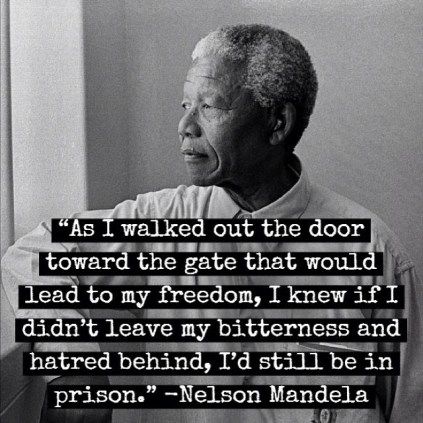 As I walked out the door toward the gate that would lead to my freedom, I knew if I didn't leave my bitterness and hatred behind, I'd still be in prison. - Nelson Mandela Mandela Quotes, Nelson Mandela Quotes, Inspirerende Ord, Free Your Mind, Denzel Washington, Nelson Mandela, Maya Angelou, Mahatma Gandhi, Martin Luther