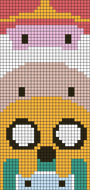 Adventure Time Perler Bead Pattern Steven Universe Cross Stitch Pattern, Alpha Crochet, Adventure Time Crochet, Friendship Bracelets Ideas, Graph Crochet, Bracelets Ideas, Pixel Crochet, Pixel Art Grid, Tapestry Crochet Patterns