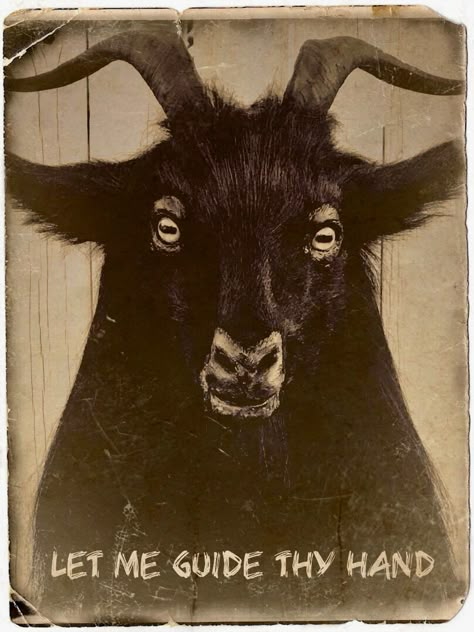 Black Philip The Witch, Black Phillip Art, Satanic Goat Art, Black Goat Art, Black Phillip The Witch, Black Goats, Half Human Half Animal, Black Philip, Sigil Of Baphomet