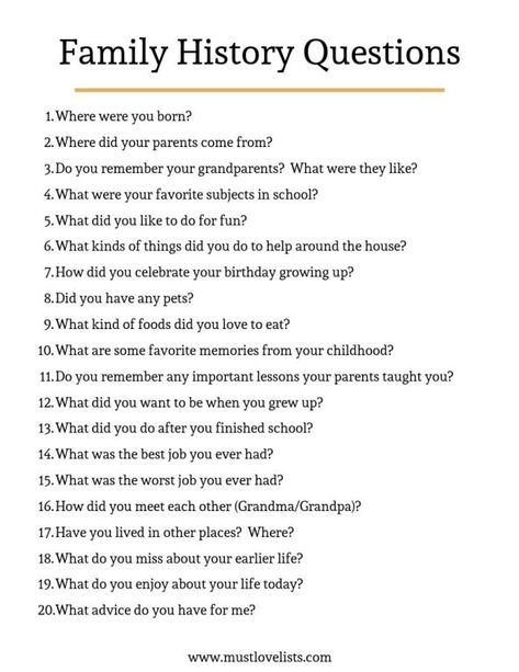 October is Family History Month! Have your kids interview a grandparent or other relative to find out a little more about their family history and build meaningful relationships too! #familyhistorymonth Writing Your Personal History, Family History Scrapbook, Family History Interview Questions, Family History Book Ideas, Family History Questions, What Is History, Family Questions, Famous Artists For Kids, Family Journal