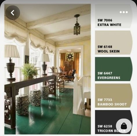 Green Wood Floor, Green Painted Floors, Painted Wood Floors, Green Floor, Painted Floor, Green Flooring, House Color Schemes, Colour Chart, Neutral Color Scheme