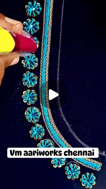 Gold Colour Blouse Designs Aari Work, Aari Work Thread Work Blouse, Silk Thread Blouse Design, Thread Aari Work Designs, Simple Thread Work Designs, Aari Back Neck Designs For Blouses, Fancy Aari Work Blouse Designs, Simple Thread Work Blouse Designs Latest, Silk Thread Aari Work Blouse