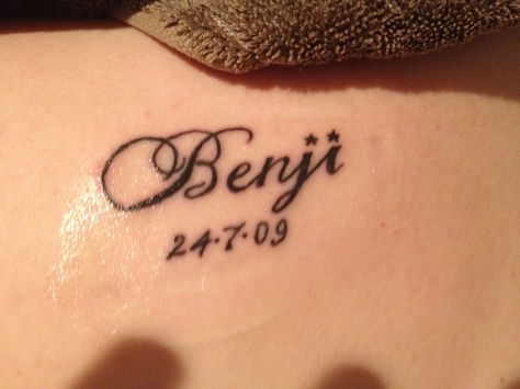 Benji name tattoo Benji Tattoo Name, Bridal Nose Ring, Name Tattoo, Name Tattoos, Creative Tattoos, Infinity Tattoo, Tattoo Quotes, Nose Ring, Collage