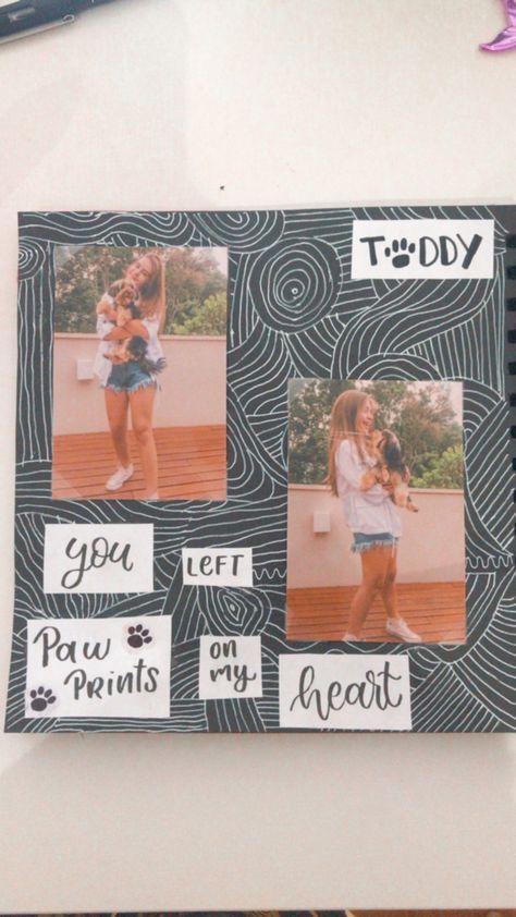 Pet Scrapbook Ideas, Dog Scrapbook Layouts Ideas, Dog Scrapbook Ideas, Scrapbook For Best Friend, Dog Scrapbook Layouts, Pet Scrapbook Layouts, Cute Dog Drawing, My Pet Dog, Photobook Layout