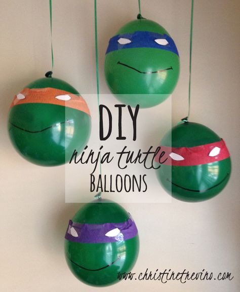 Ninja Turtle Balloons, Diy Ninja, Ninja Turtle Mask, Ninja Turtle Theme, Mutant Ninja Turtles Party, Turtle Birthday Parties, Paper Masks, Ninja Turtles Birthday Party, Tmnt Birthday