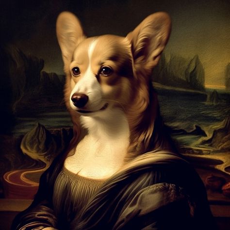 Corgi Tail, Corgi Canvas Painting, Corgi Painting, Corgi In Costumes, Corgi Queen Elizabeth, Queen Elizabeth With Corgi, Fat Corgi, Corgi Oil Painting, King Painting