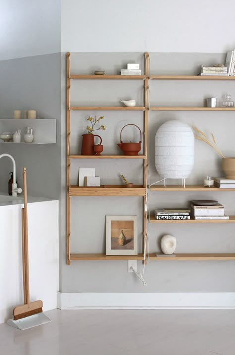 Wooden crate shelves