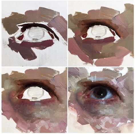 Eyes Drawing Oil Painting, Oil Painted Portraits, Human Oil Painting, Capturing Likeness Drawing, Eye Placement Reference, Oil Paint Eye, Oil Painting Makeup, Oil Painting Styles, Human Painting Faces