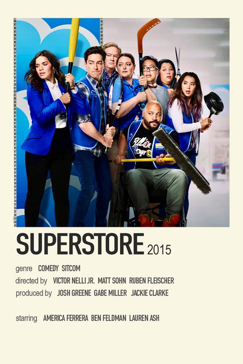 Superstore minimalist poster New Tv Shows, Super Store Poster, Sitcoms Poster, Superstore Wallpaper, Superstore Poster, Super Store Show, Super Store, Superstore Aesthetic, Superstore Tv Show Aesthetic