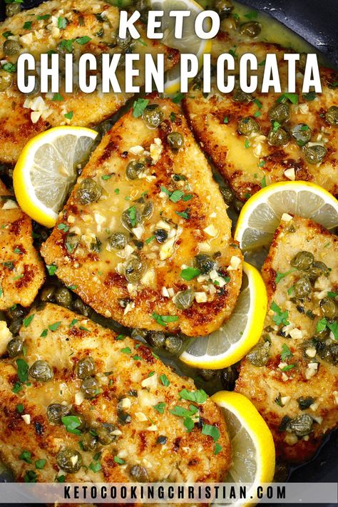 Keto Chicken Piccata Keto Chicken Piccata is made with tender juicy chicken cutlets, smothered in a classic lemon caper butter sauce. It's a delicious 30-minute recipe the whole family will love! #chickenpiccata #ketochickendinner #lowcarbchicken Keto Chicken Piccata, Lemon Caper Butter Sauce, Caper Butter Sauce, Keto Meats, Caper Butter, Piccata Sauce, Keto Fish, Keto Meat, Keto Italian