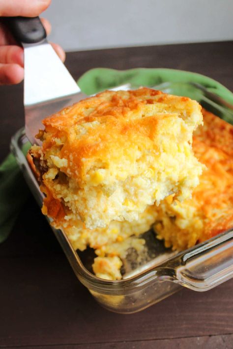 Cheesy Corn Casserole with Green Chiles 5 Green Chili Corn Casserole, Green Chili Cornbread, Green Chili Corn, Green Chile Corn, Green Chile Cornbread, Little Spoon Farm, Green Chili Casserole, Sweet Corn Casserole, Cheesy Corn Casserole