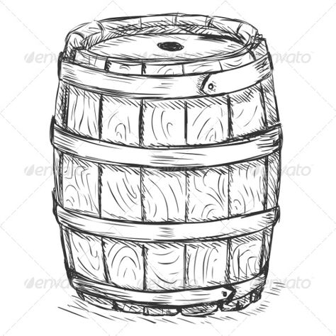 Old Wooden Barrel #AD #Wooden, #Affiliate, #Barrel Wine Barrel Wall, Drawing Scenery, Tiki Art, Wall Drawing, Wooden Barrel, Vector Sketch, Oak Barrel, Article Design, Business Advertising Design