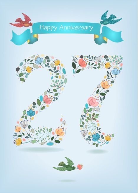 Happy 27th Anniversary, 27th Wedding Anniversary, 28th Wedding Anniversary, 22nd Wedding Anniversary, Floral Happy Birthday, 27th Anniversary, Happy Birthday Floral, Number 27, Ramzan Mubarak