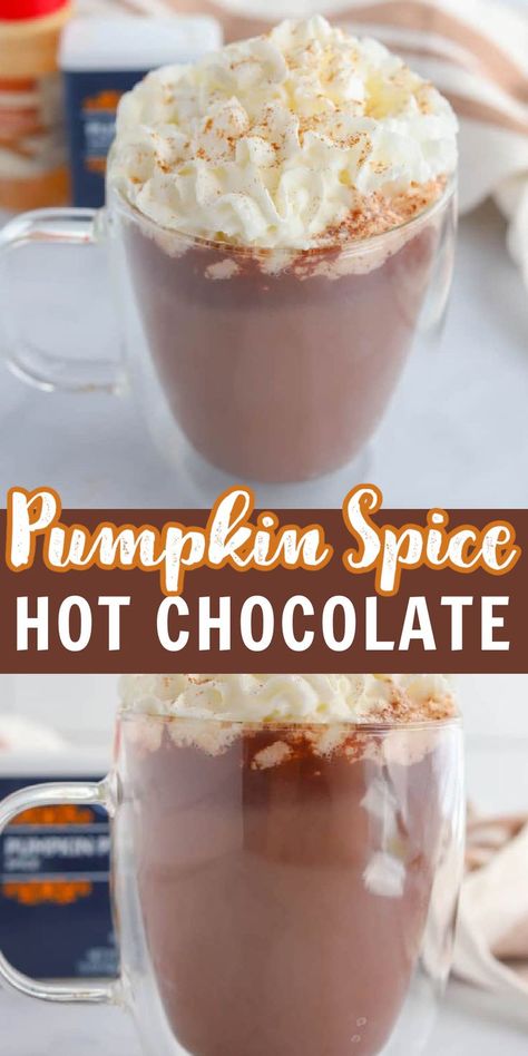 Diy Pumpkin Spice Hot Chocolate, Pumpkin Spice Hot Chocolate Recipe, Autumn Hot Chocolate, Pumpkin Spice Hot Cocoa, Real Pumpkin Puree, Pumpkin Spice Hot Chocolate, Spice Hot Chocolate, Slow Cooker Apple Cider, Pumpkin Hot Chocolate