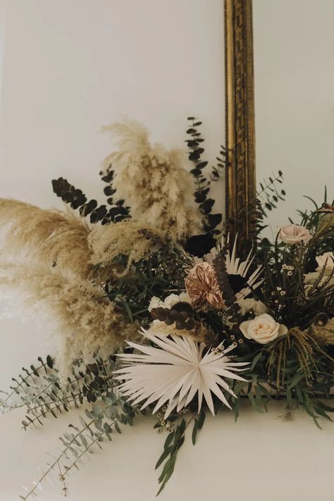 Pampas Grass Floral Arrangements, Grass Floral Arrangements, Fireplace Flowers, Muted Flowers, Grass Centerpiece, Northbrook Park, Floral Styling, Funny Wedding Photos, Grass Wedding