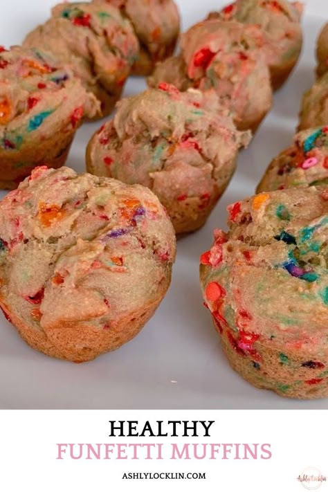 Healthy Funfetti Muffins, Healthy Confetti Muffins, Funfetti Muffins, Violet Food, Heathy Treats, Toddler Treats, Healthy Muffins For Kids, Oats Yogurt, Blw Recipes