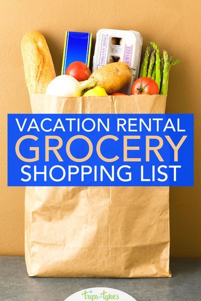 Stock the kitchen in your next VRBO or Airbnb vacation rental successfully with this free vacation rental grocery shopping list! Free printable included. Grocery List For Weekend Trip, Easy Beach Condo Meals, Food Ideas For Beach Vacation, Beach Vacation Grocery Shopping List, Easy Meals To Make In Airbnb, Vrbo Packing List, Easy Meals For Airbnb, Vacation Food Packing, Disney Grocery List