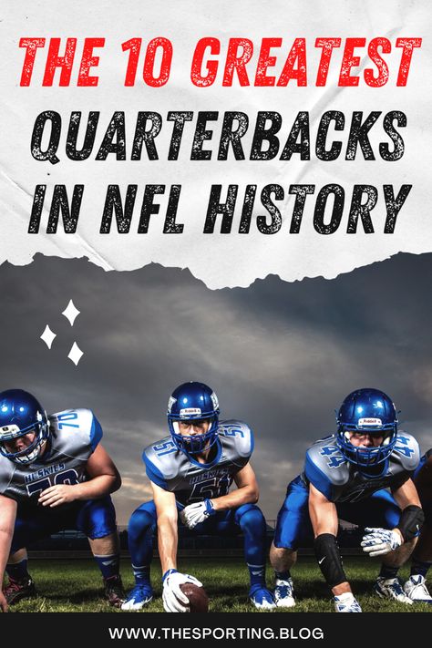 The Greatest NFL Quarterbacks of All Time In the realm of the NFL, no position is as revered and analysed as that of the quarterback. But who are the greatest quarterbacks of all-time? Read more on our site. #Americanfootball #NFL #Sports #Aesthetic Johnny Unitas, Nfl Championships, Baltimore Colts, Heisman Trophy, Sports Website, Football Hall Of Fame, Nfl History, Sports Aesthetic, All Sports