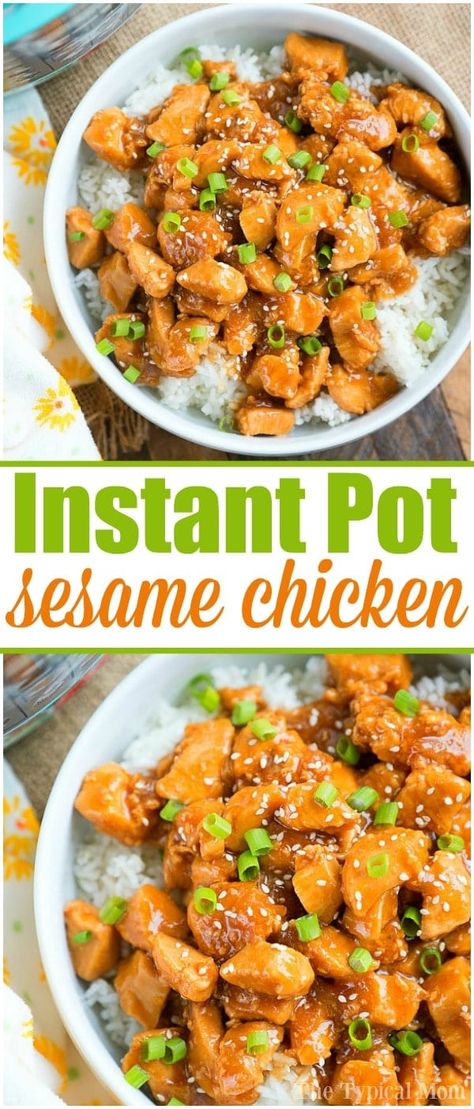 Instant Pot Sesame Chicken, Sesame Chicken Crockpot, Chicken Over Rice, Sesame Chicken Recipe, Sweet Chicken, Honey Sesame, Best Instant Pot Recipe, Panda Express, Instant Pot Recipes Chicken