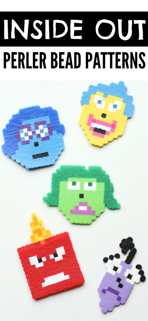 Inside Out Perler Bead Patterns Movie Crafts, Melty Bead Patterns, 8bit Art, Hama Beads Patterns, Melting Beads, Perler Beads Designs, Perler Patterns, Fuse Beads, Perler Bead Patterns