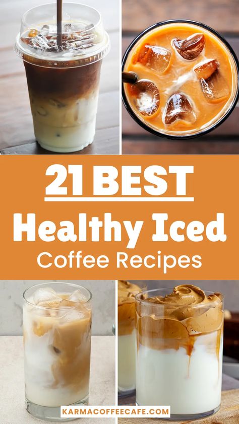 21 Delicious and Healthy Iced Coffee Recipes to Make at Home Healthier Coffee Options, Healthy Mocha Coffee, Health Coffee Recipes, Iced Coffees At Home, Home Made Coffee Recipes, Healthy Cold Brew Coffee Recipes, Iced Coffee Ideas Recipes, Healthy Nespresso Recipes, Ice Coffee Recipes At Home