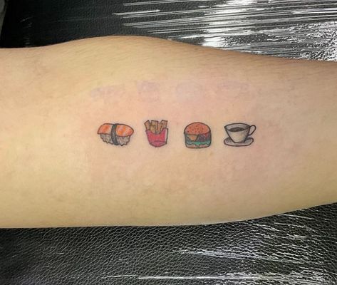 French Fries Tattoo, French Fry Tattoo, Fries Tattoo, Foodie Tattoo, Potato Tattoo, Unforgettable Tattoo, Whimsical Tattoos, Body Tattoo Design, Fried Potato