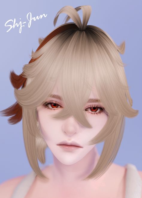 [shi]Kaedehara Kazuha-hair | Patreon Sims 4 Scaramouche, Kazuha Sims 4 Cc, Sims 4 Cc Honkai Star Rail, Sims 4 Cc Genshin, Sims 4 Genshin Impact Cc, Kpop Hair, Kinds Of Colors, Ts4 Cc, Anime Hair