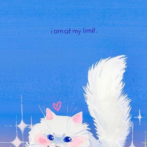 Lora Zombie on Instagram: "“I am at my limit” is available as prints now!💓

#art #catlover #cats #猫"