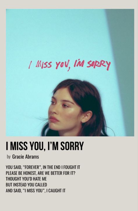 Gracie Abrams I Miss You Im Sorry Poster, I Miss You Im Sorry Gracie Abrams Poster, Gracie Abrams Album Poster, I Miss You I’m Sorry Gracie, Gracie Abrams Polaroid Poster, I Miss You Im Sorry Lyrics, Gracie Abrams I Miss You Im Sorry, Gracie Abrams Song Lyrics, I Miss You Im Sorry Gracie