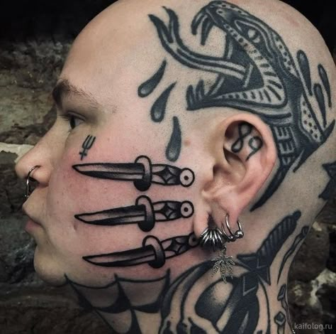 Weird People, Facial Tattoos, Flash Tattoo Designs, Face Tattoos, Head Tattoos, Traditional Tattoos, Face Tattoo, Illustration Fashion Design, Body Modifications