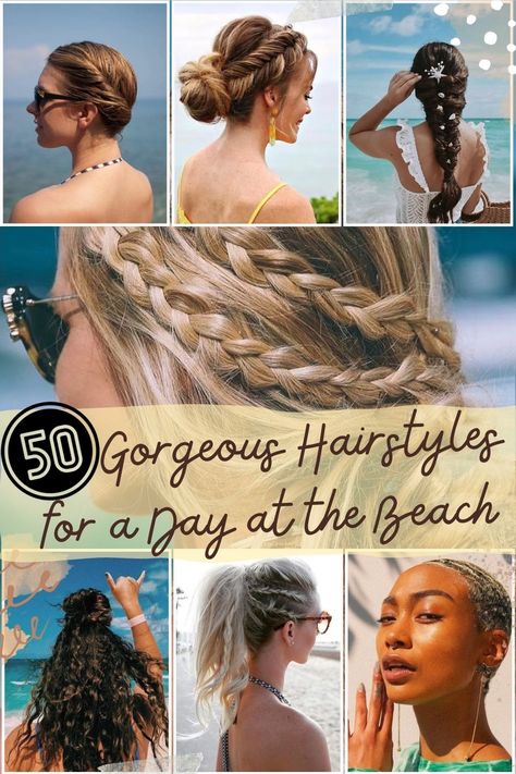 Hairstyles for Beach Short Beach Waves, Curly Faux Hawk, Fantastic Hairstyles, Two Dutch Braids, Casual Updo, 50 Hairstyles, Loose Ponytail, Knot Bun, Bubble Ponytail