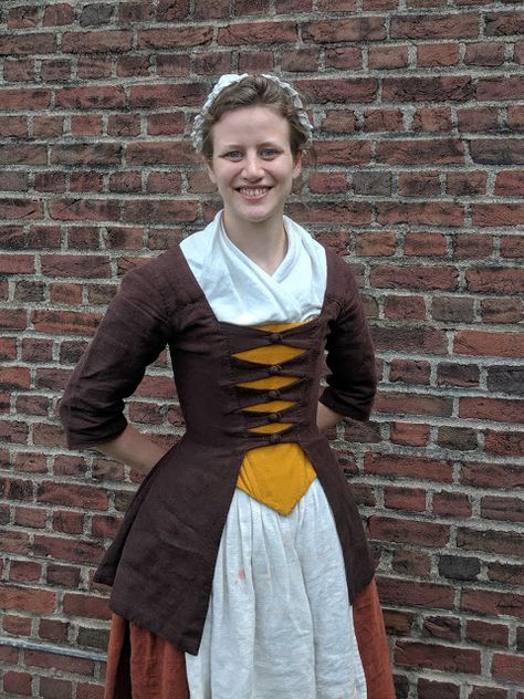 18th Century Jacket Women, Early 18th Century Fashion, 18th Century Working Class Clothing, 18th Century Jumps Pattern, 18th Century Jumps, 1750s Dress, 18th Century Dress Pattern, 18th Century Working Woman, 18th Century Peasant