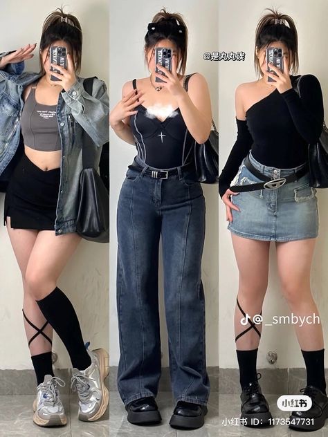 Chubby Fashion Outfits Korean, Chubby Outfit Ideas, Summer Grunge Outfits, Apple Body Shape Outfits, Peony Aesthetic, Curvy Casual Outfits, Streetwear Lifestyle, Street Outfits, Chubby Fashion