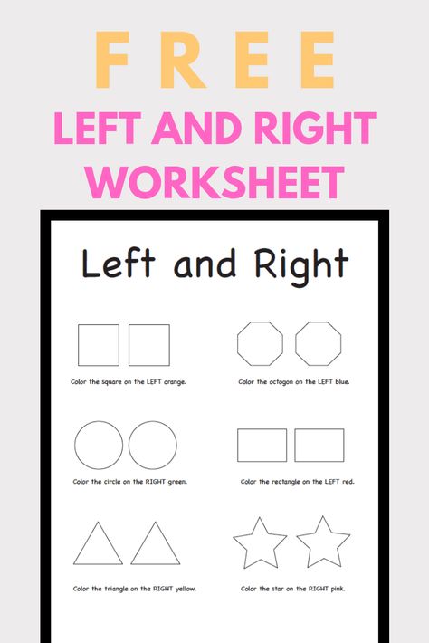 Teaching Left and Right Free Printable – The B Keeps Us Honest Teaching Left And Right Preschool, Left And Right Activities Preschool, Teaching Left And Right, St Patrick's Day Preschool, Dinosaur Preschool, Sequencing Activities Kindergarten, Lkg Worksheets, Kids Routine, Free Preschool Printables