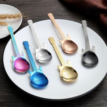 Stainless Steel Guitar Spoon Gifts For New Home, Coffee Designs, Gifts For Musicians, Stainless Steel Microwave, Coffee Spoons, Tea Spoons, Steel Guitar, Ice Cream Spoon, Ice Cream Candy