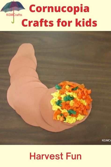 Cornucopia Craft Preschool, Cornicopia Crafts, Fall Sunday School Crafts, Cornucopia Craft, Pilgrim Crafts, Thanksgiving Food Crafts, Thanksgiving Activities Preschool, Harvest Crafts, Thanksgiving Cornucopia