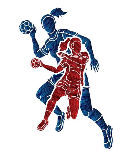 Silhouette Handball Sport Female Players Mix Tattoo Queen, Handball Players, Graffiti Words, Sports Images, A Silent Voice, Graphic Templates, Graphic Design Tutorials, Design Tutorials, Laser Cut