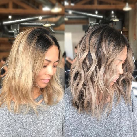 10 Lob Hairstyles for Thick Wavy Hair - Shoulder Length Hair Cuts 2021 Reverse Balayage, Grey Bob, Thick Wavy Hair, Lilac Hair, Lob Hairstyle, Blonde Hair Looks, Brown Blonde Hair, Hair Colorist, Blonde Balayage