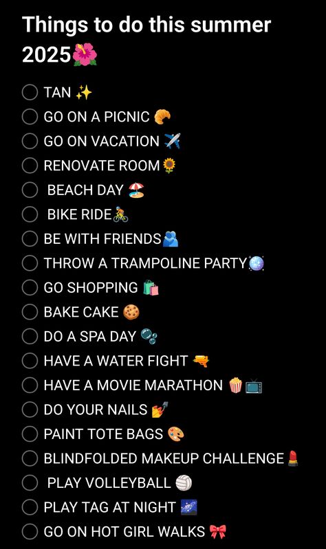 Vacation Things To Do, Ideas For Summer Bucket List, Competition Ideas Activities, Thing To Do In The Summer With Friends, What To Do On Summer Break, Summer 25 Bucket List, Weekend Things To Do, Us This Summer, Summer Bucket List Ideas For Teens