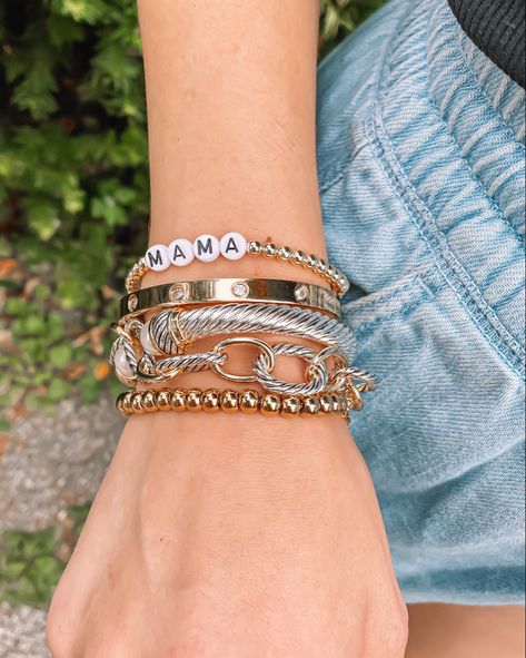 loving this stack of bracelets from The Styled Collection. Its the perfect mix of styles & metals. And are a great replacement for David Yurman ✨ David Yurman Bracelet Stack With Apple Watch, Bracelet Stack David Yurman, Mixed Metal Bracelet Stack, David Yurman Stack, David Yurman Bracelet Stack, Stack Of Bracelets, Winter Glam, Yurman Bracelet, Mixed Metal Bracelets