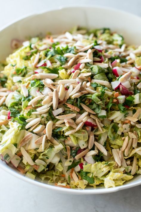 Cabbage Salads, Napa Salad, Napa Cabbage Recipes, Napa Cabbage Slaw, Napa Cabbage Salad, Cabbage Dishes, Slaw Salad, Summer Potluck, Vegan Ideas