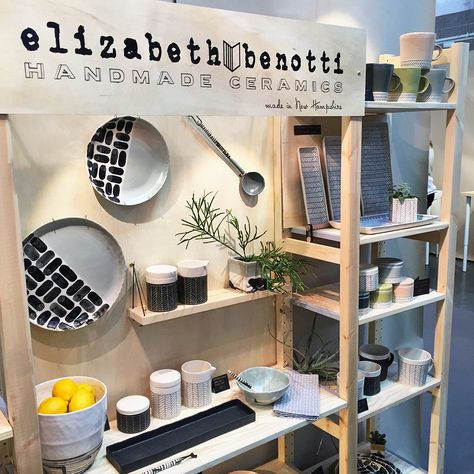 Walking the NY Now Trade Show- a peek at the show and the insider info we've brought back with us, to help your creative business! Pottery Booth Display, Market Stall Display, Pottery Display, Stand Feria, Craft Fairs Booth, Bg Design, Craft Fair Displays, Craft Display, Market Displays