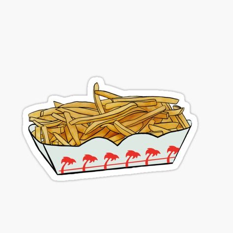 In N Out Burger Stickers for Sale | Redbubble Fries Sticker, Pink Emojis, Funny Burger, Yellow Stickers, In And Out Burger, Hamburger And Fries, In N Out Burger, Preppy Stickers, In-n-out Burger