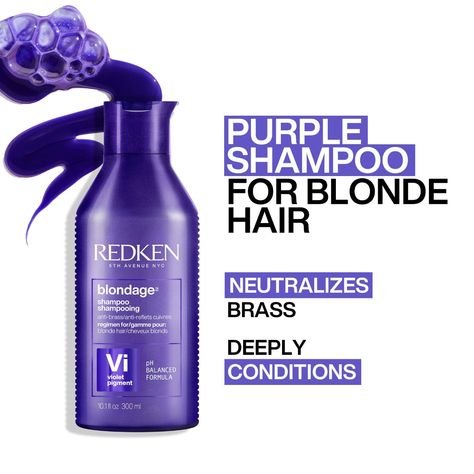 Shampoo Color Hair, Redken Purple Shampoo, Silver Hair Shampoo, Icy Blonde Hair Color, Beige Blonde Hair Color, Cool Blonde Tone, Purple Conditioner, Color Depositing Shampoo, Purple Shampoo And Conditioner