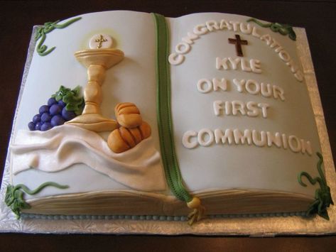 Boys First Communion Cakes, Boy Communion Cake, Comunion Cake, Bible Cake, First Holy Communion Cake, Holy Communion Cakes, Religious Cakes, Holy Communion Party, First Communion Cakes