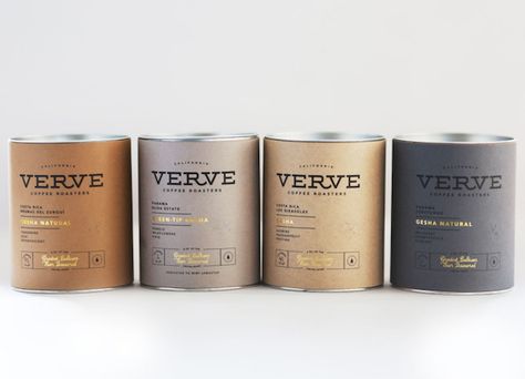 The best coffee packaging designs (in America) - The Creative Edge Verve Coffee Roasters, Verve Coffee, Coffee Pack, Coffee Facts, Coffee Tin, Coffee Painting, Packaging Designs, Chocolate Packaging, Tea Packaging