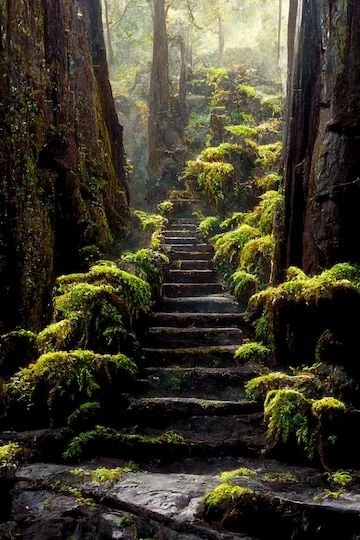 Magical Landscapes Photography, Forest Staircase, Fantasy Staircase, Forest Throne, Dream Home Design Interior, Stairs In The Forest, Stairs In The Woods, Tree Stairs, Fantasy Woods