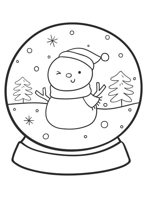 Snow Globe - Lol Coloring Pages Snow Globe Drawing Easy, Snow Globe Painting, Globe Painting, Snowman Globe, Painting For Children, Children Coloring Pages, Globe Drawing, Christmas Snowglobe, Lol Coloring Pages