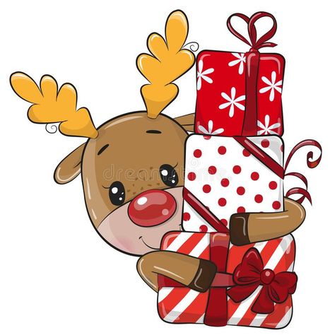 Christmas Drawing Ideas, Reindeer Drawing, Cartoon Deer, Gift Vector, Idee Cricut, Cartoon Santa, Christmas Rock, Christmas Drawing, Christmas Cartoons